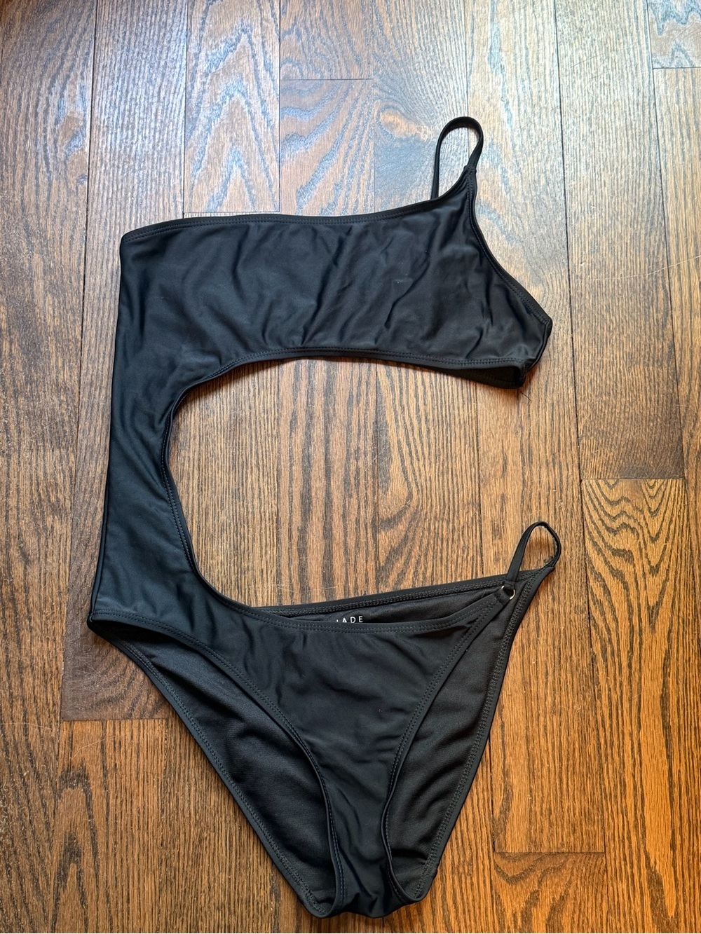 Asymmetric One-Shoulder Cutout One-Piece Swimsuit - Black